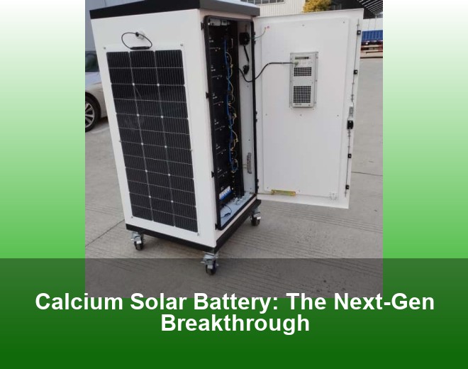 Calcium Solar Battery: The Next-Gen Breakthrough